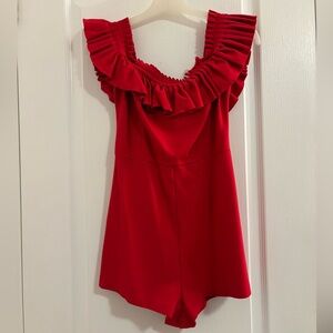 Urban Outfitters Red Ruffled Romper - 8